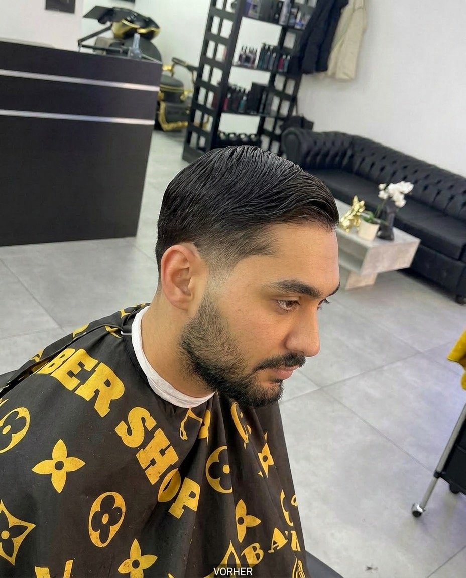 Nach dem Schnitt bei BABYLON — sauberer Sidepart mit präzisem Übergang