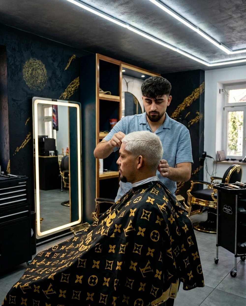 Barber bei der Arbeit im BABYLON Barbershop